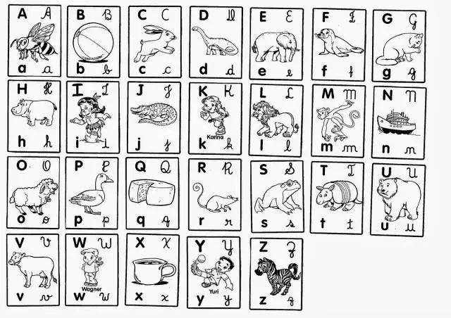 alfabeto ilustrado para imprimir