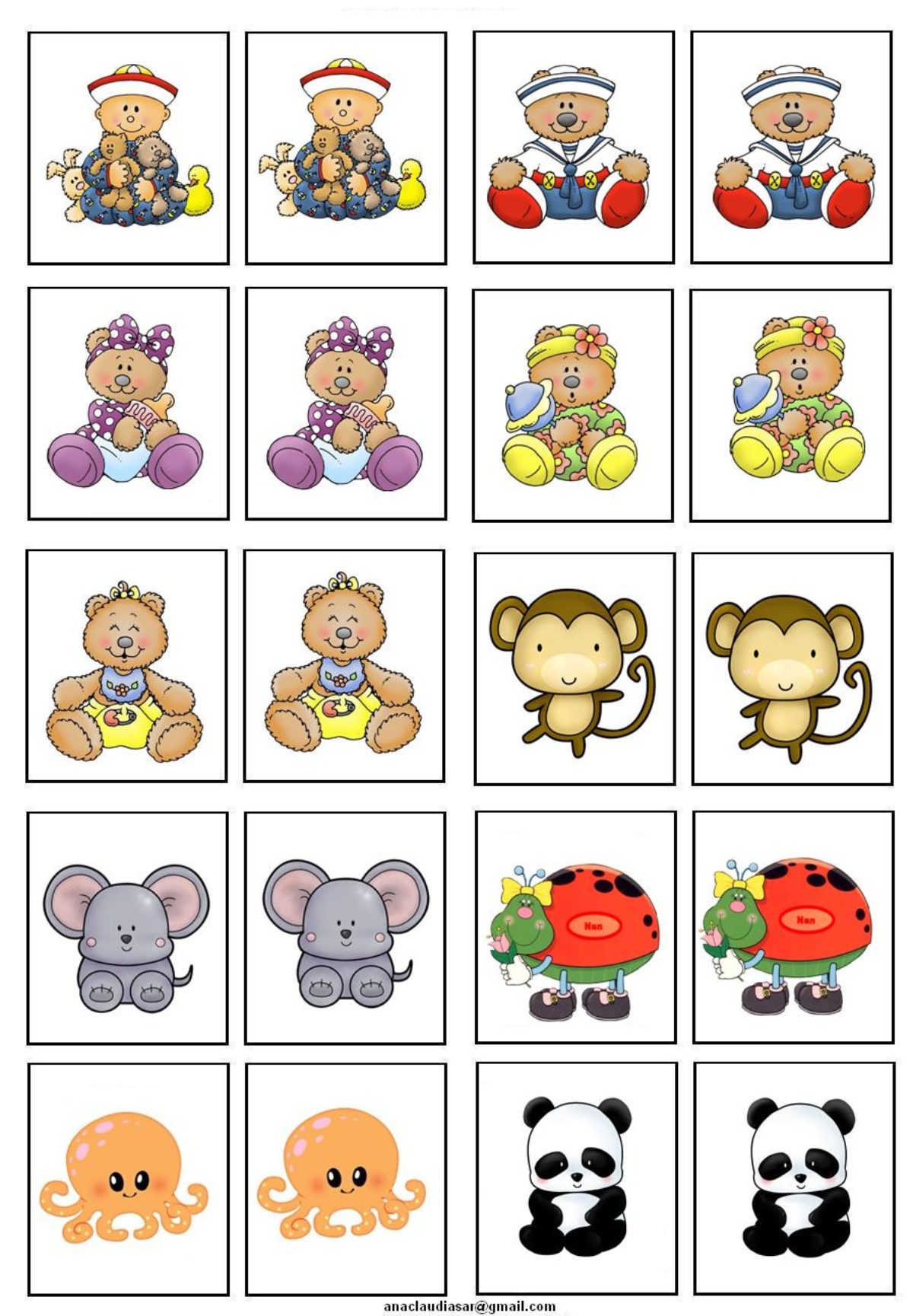 Jogo da Memória para Imprimir: 18 Modelos para Divertir as Crianças