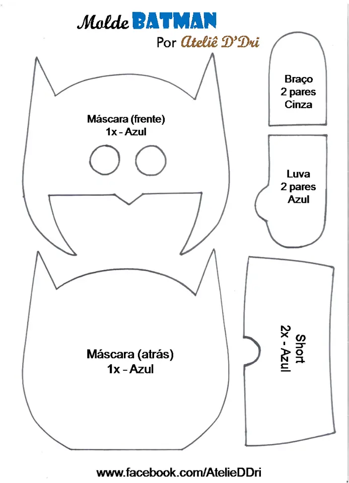 Molde do Batman para Imprimir: Feltro e EVA