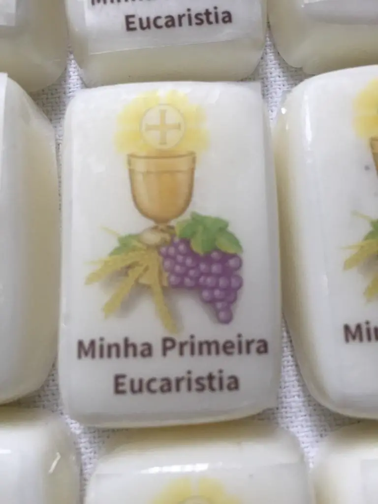 sabonete artesanal lembrancinha religiosa primeira eucaristia