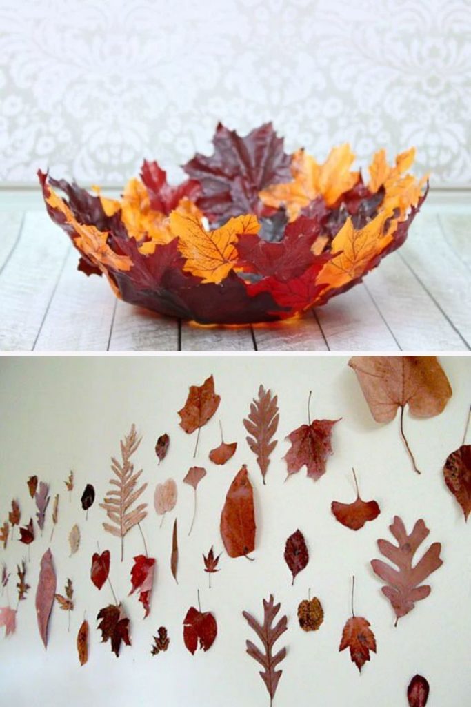 artesanato criativo com folhas